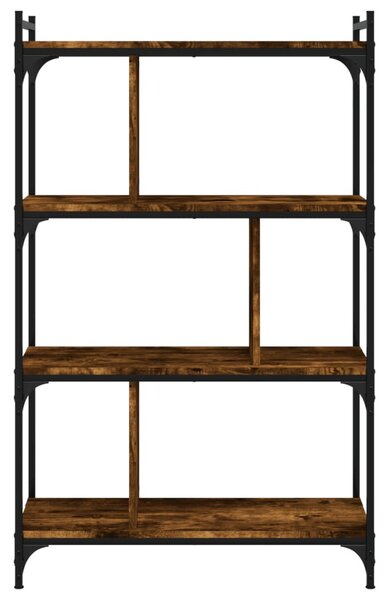 4 szintes füstös tölgy színű fa könyvespolc 76 x 32 x 123 cm