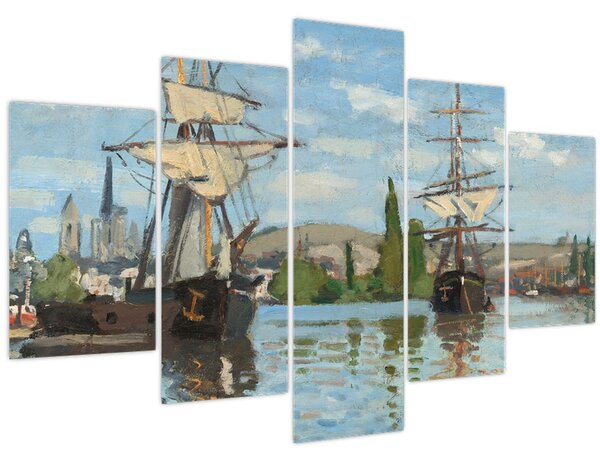 Kép - Claude Monet, Ships Riding on the Seine at Rouen, reprodukciók (150x105 cm)