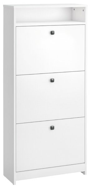 Homcom cipőtartó, 3 rekeszes, PAL, 60x24x132cm, fehér