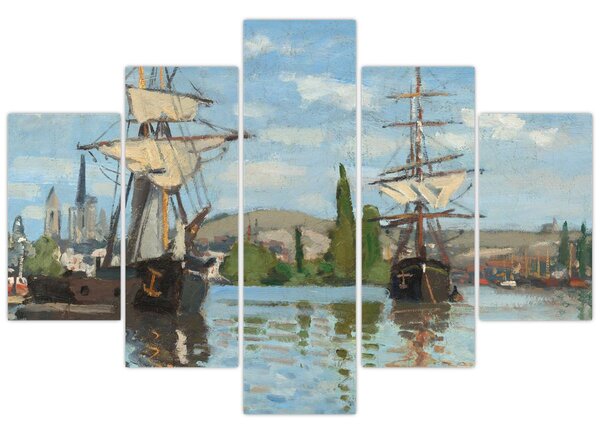 Kép - Claude Monet, Ships Riding on the Seine at Rouen, reprodukciók (150x105 cm)