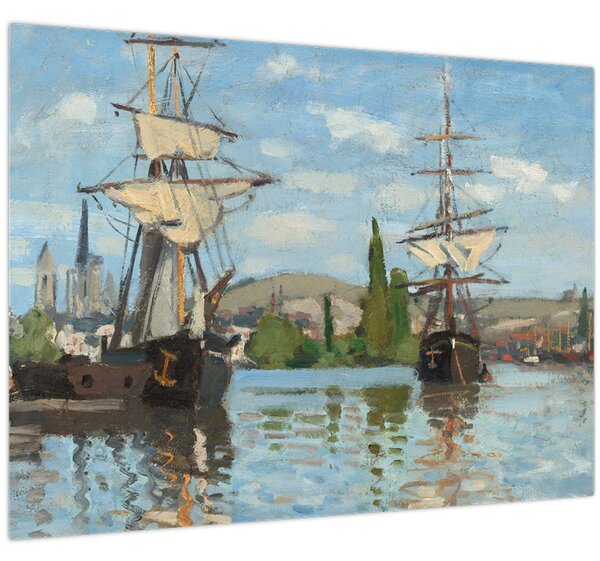 Kép - Claude Monet, Ships Riding on the Seine at Rouen, reprodukciók (70x50 cm)