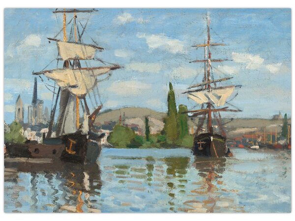 Kép - Claude Monet, Ships Riding on the Seine at Rouen, reprodukciók (70x50 cm)