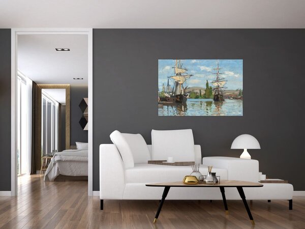 Kép - Claude Monet, Ships Riding on the Seine at Rouen, reprodukciók (90x60 cm)