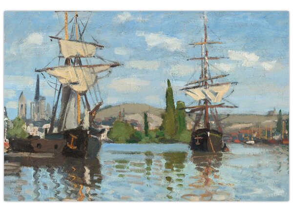 Kép - Claude Monet, Ships Riding on the Seine at Rouen, reprodukciók (90x60 cm)
