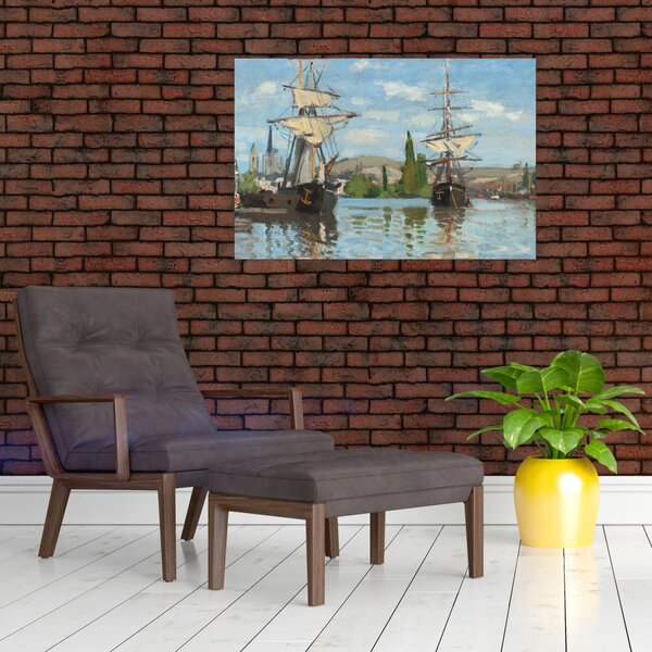 Kép - Claude Monet, Ships Riding on the Seine at Rouen, reprodukciók (90x60 cm)
