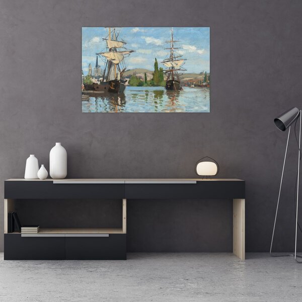 Kép - Claude Monet, Ships Riding on the Seine at Rouen, reprodukciók (90x60 cm)