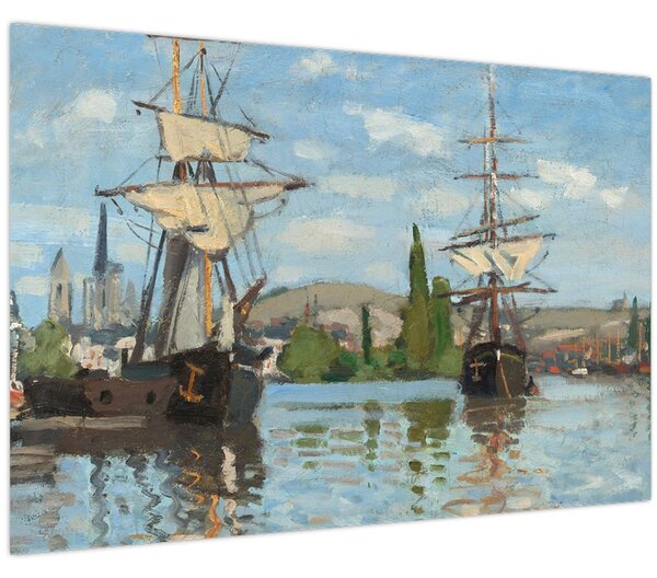 Kép - Claude Monet, Ships Riding on the Seine at Rouen, reprodukciók (90x60 cm)