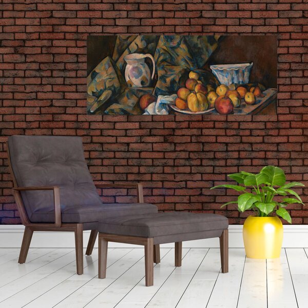 Kép - Paul Cézanne, Still Life with Apples and Peaches, reprodukciók (120x50 cm)