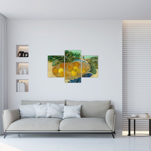 Kép - Vincent van Gogh, Still Life of Oranges and Lemons with Blue Gloves, reprodukciók (90x60 cm)