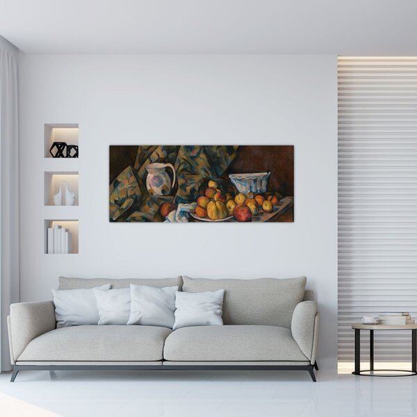 Kép - Paul Cézanne, Still Life with Apples and Peaches, reprodukciók (120x50 cm)