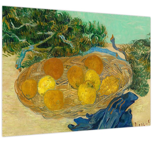 Kép - Vincent van Gogh, Still Life of Oranges and Lemons with Blue Gloves, reprodukciók (70x50 cm)