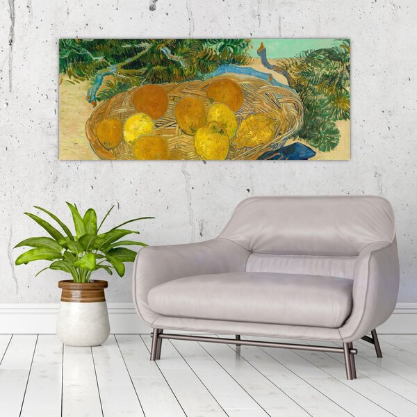 Kép - Vincent van Gogh, Still Life of Oranges and Lemons with Blue Gloves, reprodukciók (120x50 cm)