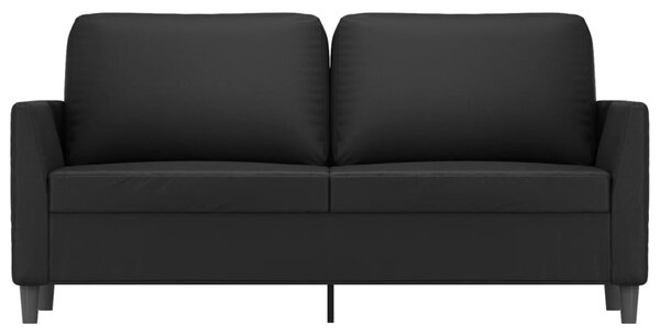 2 személyes fekete műbőr kanapé 140 cm