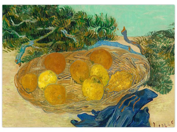 Kép - Vincent van Gogh, Still Life of Oranges and Lemons with Blue Gloves, reprodukciók (70x50 cm)