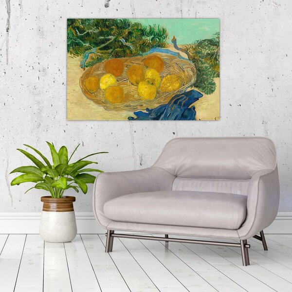 Kép - Vincent van Gogh, Still Life of Oranges and Lemons with Blue Gloves, reprodukciók (90x60 cm)
