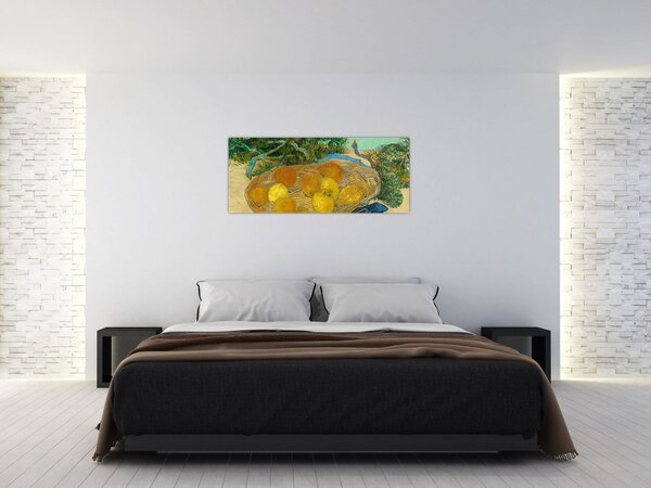 Kép - Vincent van Gogh, Still Life of Oranges and Lemons with Blue Gloves, reprodukciók (120x50 cm)