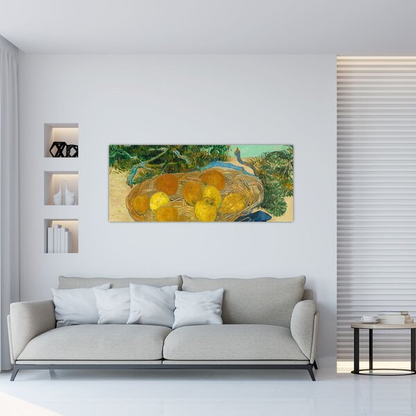 Kép - Vincent van Gogh, Still Life of Oranges and Lemons with Blue Gloves, reprodukciók (120x50 cm)