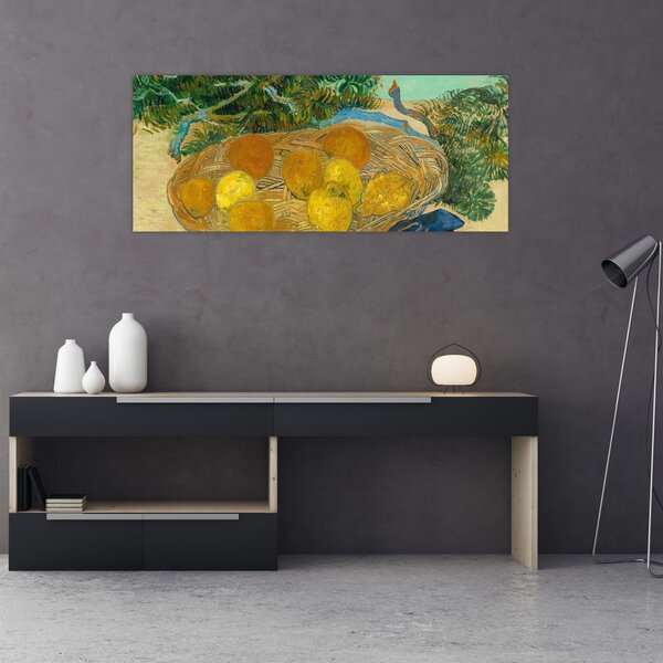 Kép - Vincent van Gogh, Still Life of Oranges and Lemons with Blue Gloves, reprodukciók (120x50 cm)