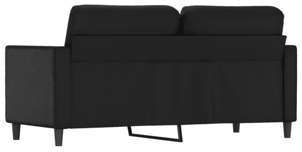 2 személyes fekete műbőr kanapé 140 cm