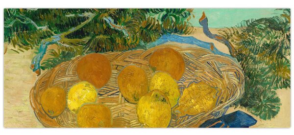 Kép - Vincent van Gogh, Still Life of Oranges and Lemons with Blue Gloves, reprodukciók (120x50 cm)