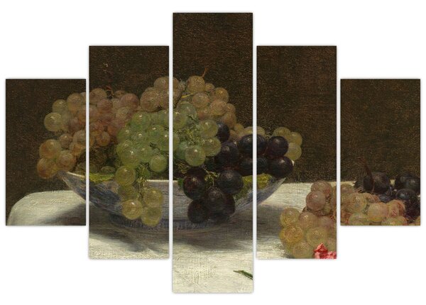 Kép - Henri Fantin-Latour, Still Life with Grapes and a Carnation, reprodukciók (150x105 cm)