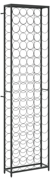 Fekete kovácsoltvas bortartó 95 palackhoz 54 x 18 x 200 cm