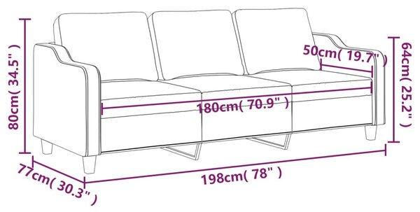 3 személyes világosszürke szövet kanapé 180 cm