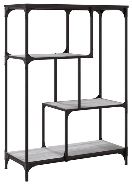 Szürke sonoma szerelt fa és acél könyvespolc 81x36x115 cm