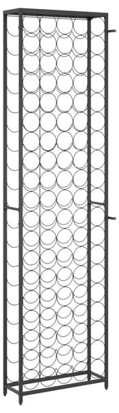 Fekete kovácsoltvas bortartó 95 palackhoz 54 x 18 x 200 cm