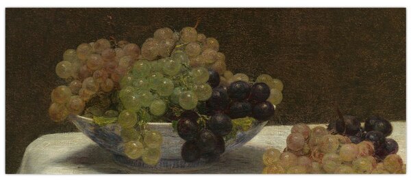 Kép - Henri Fantin-Latour, Still Life with Grapes and a Carnation, reprodukciók (120x50 cm)