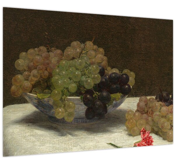 Kép - Henri Fantin-Latour, Still Life with Grapes and a Carnation, reprodukciók (70x50 cm)