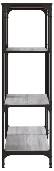 Szürke sonoma szerelt fa és acél könyvespolc 81x36x115 cm