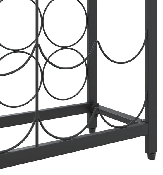 Fekete kovácsoltvas bortartó 95 palackhoz 54 x 18 x 200 cm