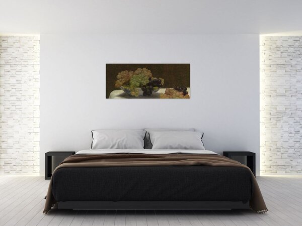 Kép - Henri Fantin-Latour, Still Life with Grapes and a Carnation, reprodukciók (120x50 cm)