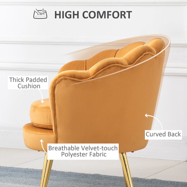 Homcom retro Fotel, 76x67x74cm, Sárga