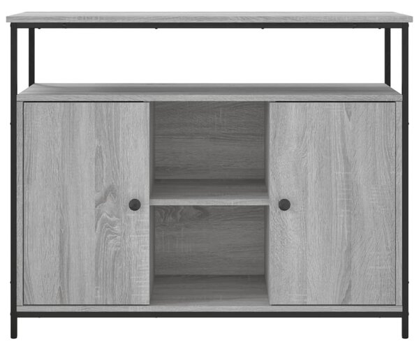 Szürke sonoma színű szerelt fa tálalószekrény 100 x 35 x 80 cm
