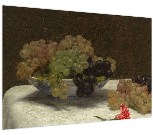 Kép - Henri Fantin-Latour, Still Life with Grapes and a Carnation, reprodukciók (90x60 cm)