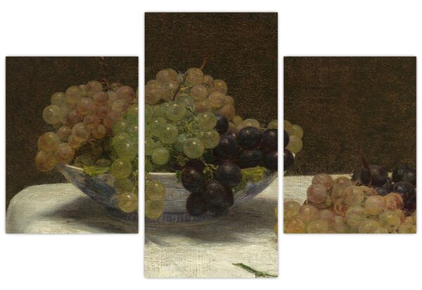 Kép - Henri Fantin-Latour, Still Life with Grapes and a Carnation, reprodukciók (90x60 cm)