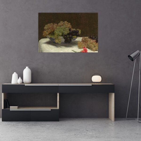 Kép - Henri Fantin-Latour, Still Life with Grapes and a Carnation, reprodukciók (90x60 cm)