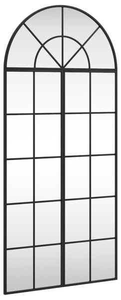 Fekete ívelt vas fali tükör 60x130 cm