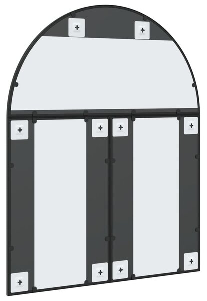 Fekete ívelt vas fali tükör 80x100 cm