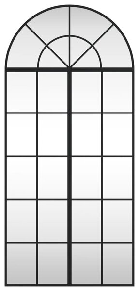 Fekete ívelt vas fali tükör 60x130 cm
