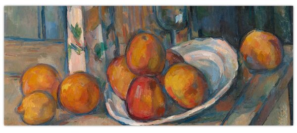 Kép - Paul Cézanne, Still Life with Milk Jug and Fruit, reprodukciók (120x50 cm)