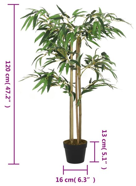 Zöld mű bambusz fa 760 levéllel 120 cm