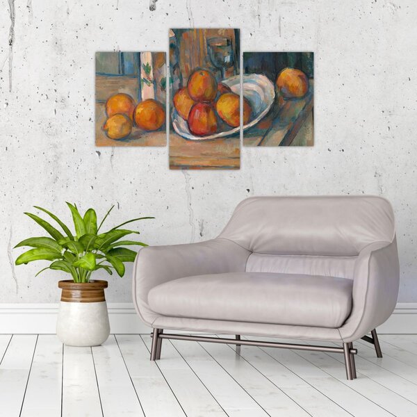 Kép - Paul Cézanne, Still Life with Milk Jug and Fruit, reprodukciók (90x60 cm)