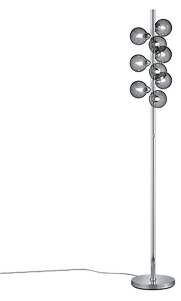 Art deco állólámpa, fényerő-szabályozással füstüveggel 9-fény - Fon