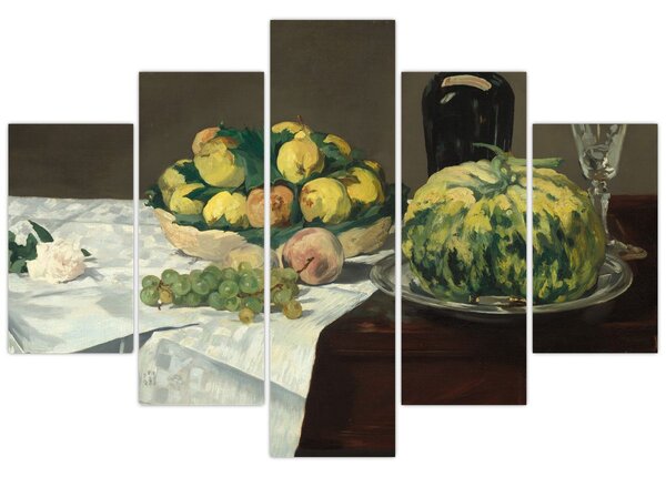 Kép - Edouard Manet, Still Life with Melon and Peaches, reprodukciók (150x105 cm)