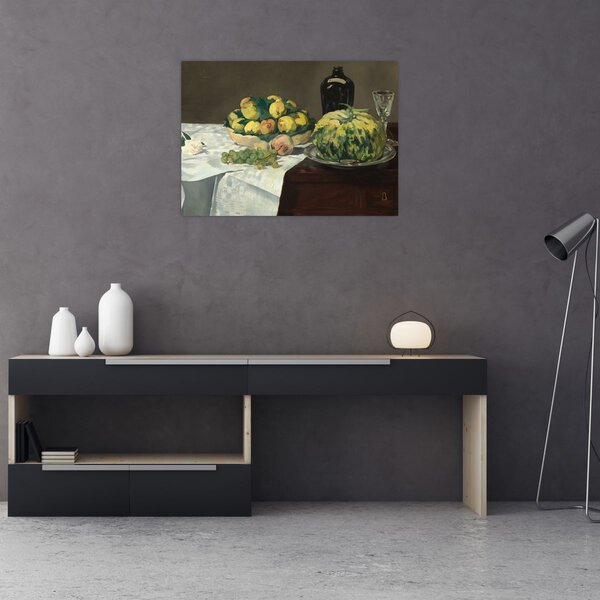 Kép - Edouard Manet, Still Life with Melon and Peaches, reprodukciók (70x50 cm)