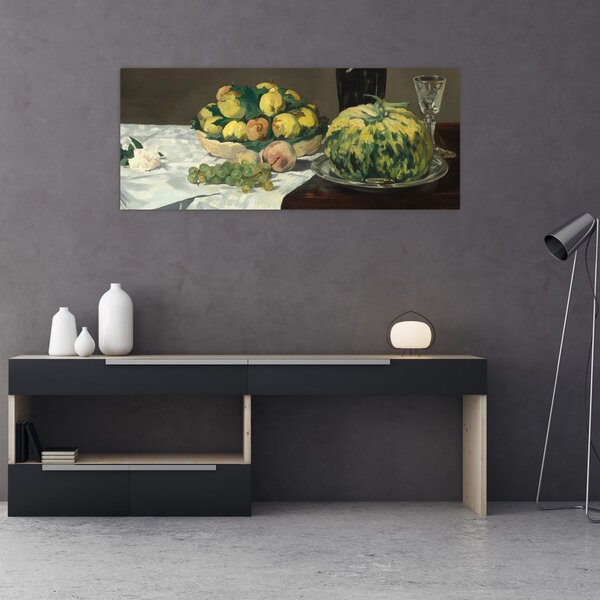 Kép - Edouard Manet, Still Life with Melon and Peaches, reprodukciók (120x50 cm)