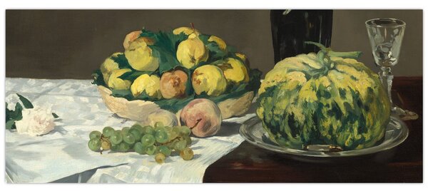 Kép - Edouard Manet, Still Life with Melon and Peaches, reprodukciók (120x50 cm)